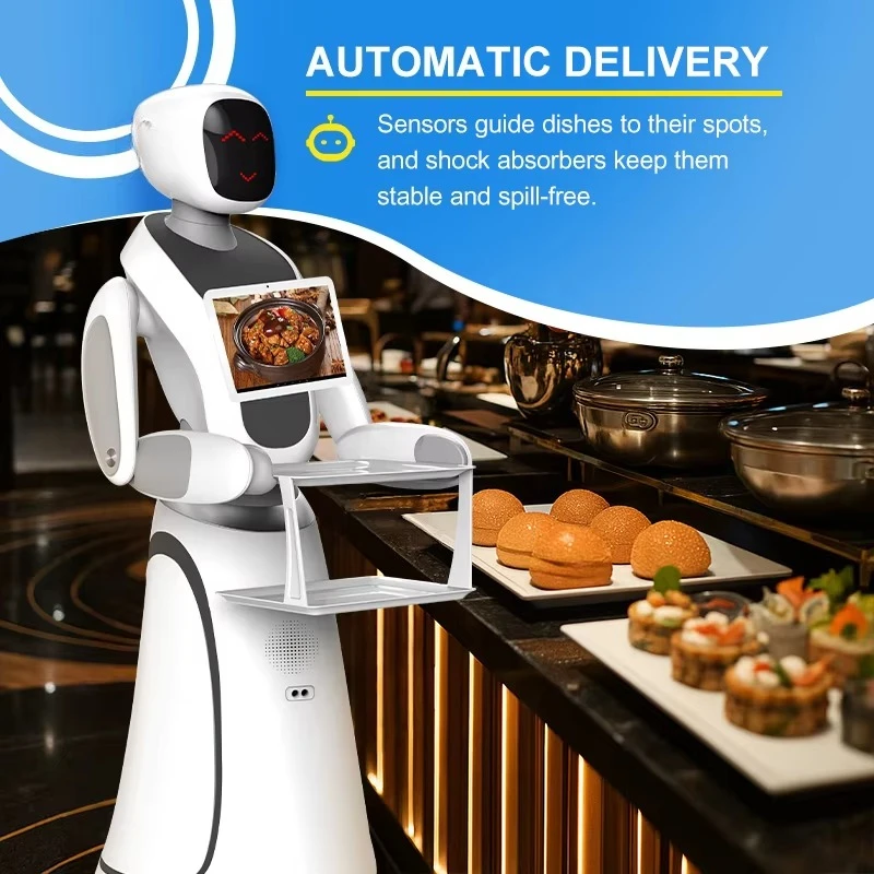 Afbeelding 3: Professionele fabrikant van multifunctionele intelligente robotrestaurants, robotbedieners en automatische roboten voor het bezorgen van eten