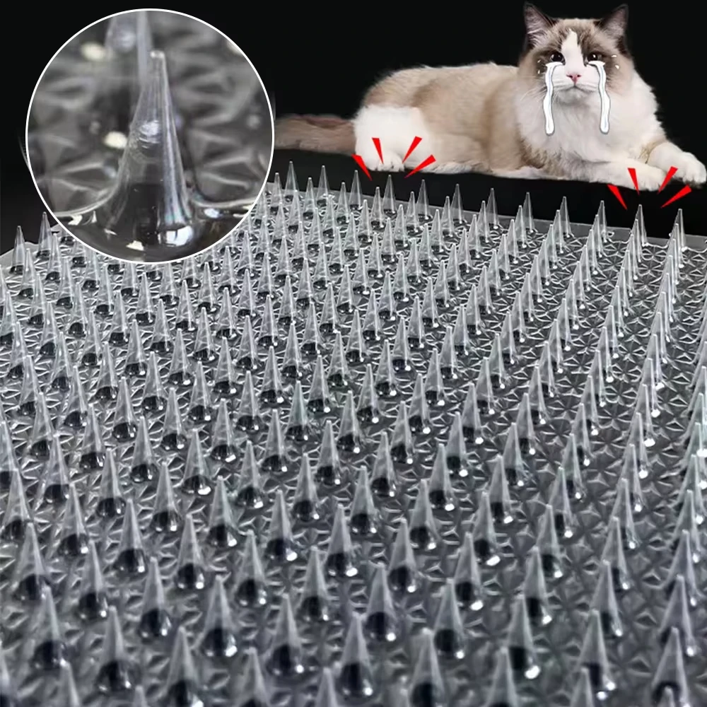 With Prickle Strips Spikes Straps Keep Cat Dog Away Digging Climbing Pet Supply  Pad Anti-Cat Dog Mat Protect Plant