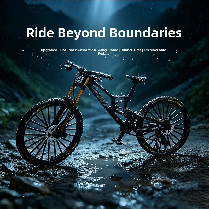 breakthrough-35-alloy-mountain-bike-model-soft-tail-dual-shock-absorption-road-bicycle-simulation-toy-display-gift
