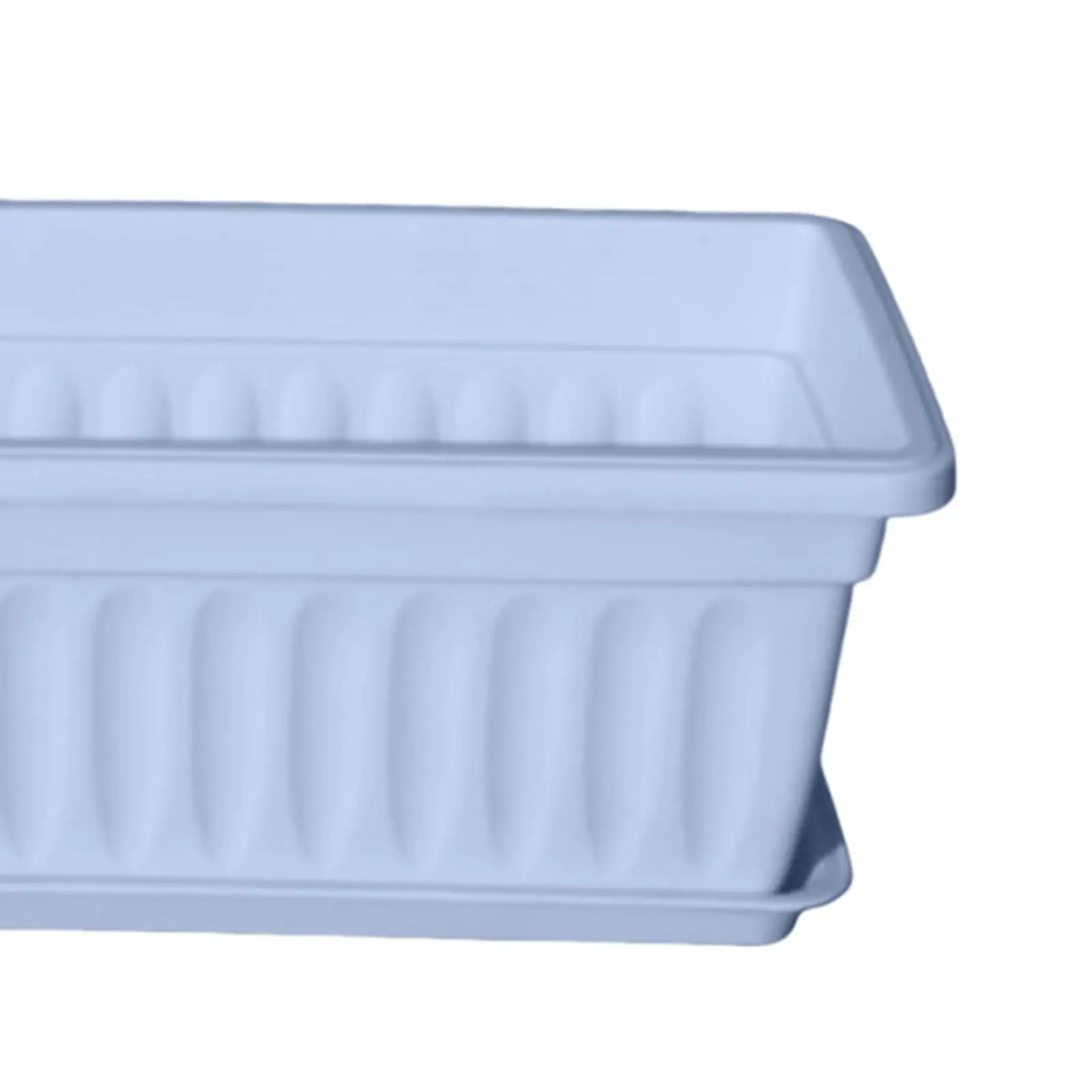 Large Planter Rectangular Balcony Plant Pot Plastic with Drainage and Tray Outdoor Flower Box for Garden Porch Fence Windowsill