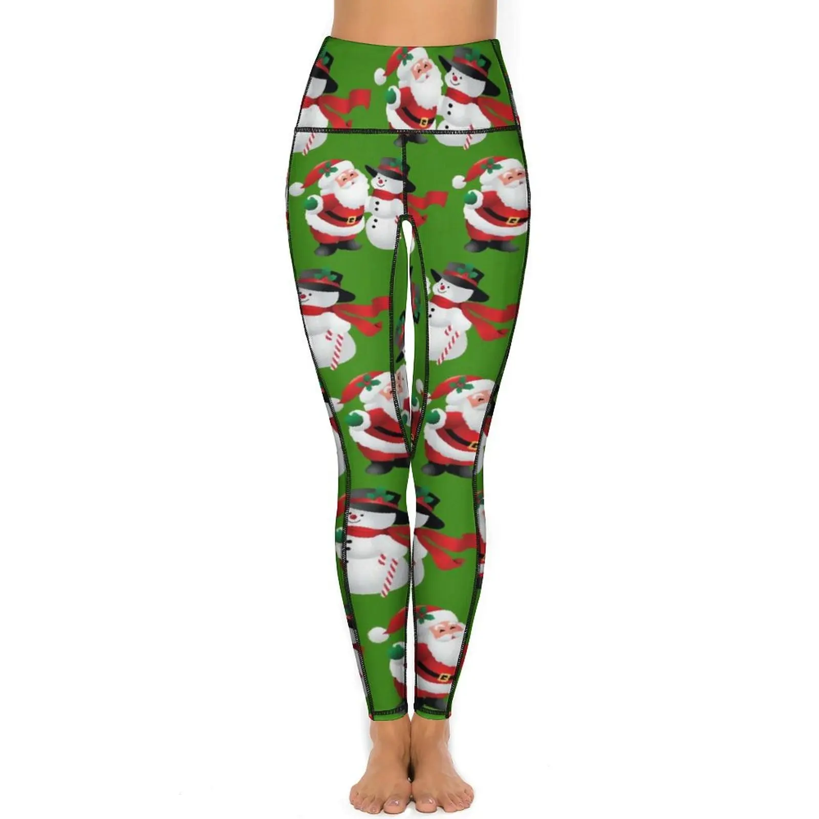 Navidad Santa Claus muñeco de nieve pantalones de Yoga mallas sexis cintura alta entrenamiento gimnasio Leggins moda femenina medias deportivas elásticas