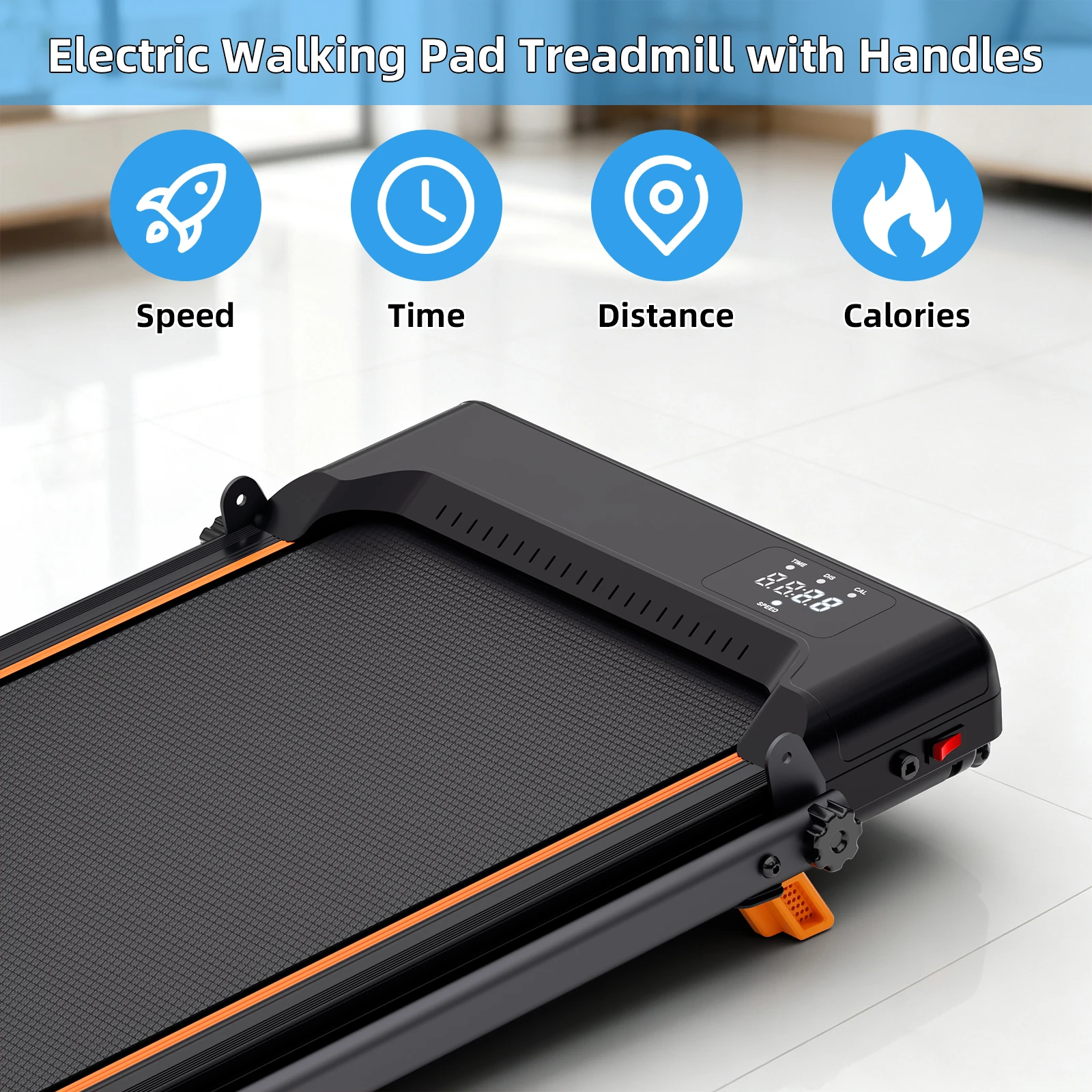 12% Inclined Walking Pad, Home desktop Treadmill, Home Folding Treadmill, 3.0HP Walking Mat with Handle and Remote Control, Safety Lock, LED Display Screen, 330LBS