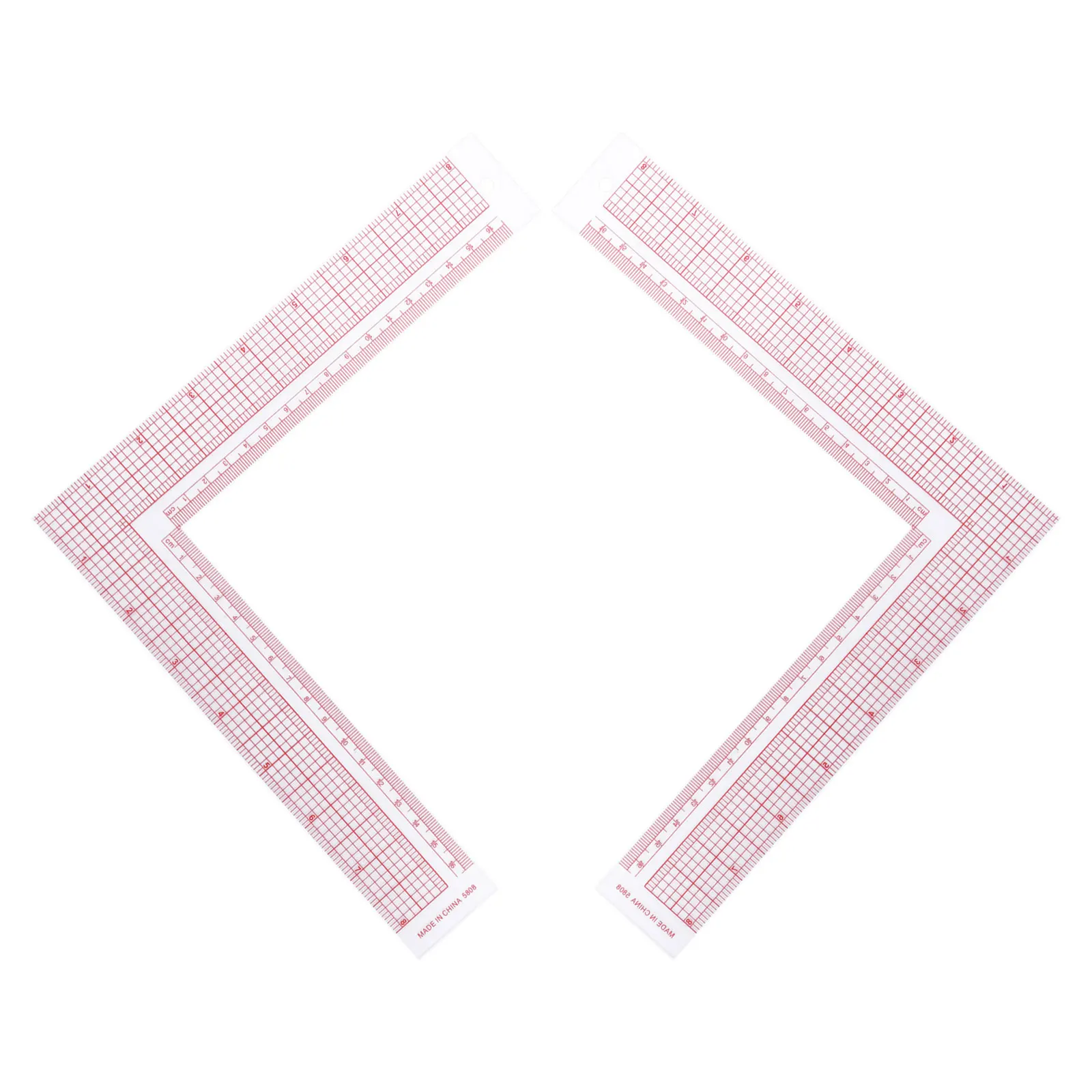 

2Pcs Pattern Making Ruler Set L-Shaped Sewing Gauge with Clear Scale for Accurate Fabric Measurement Garment Ruler