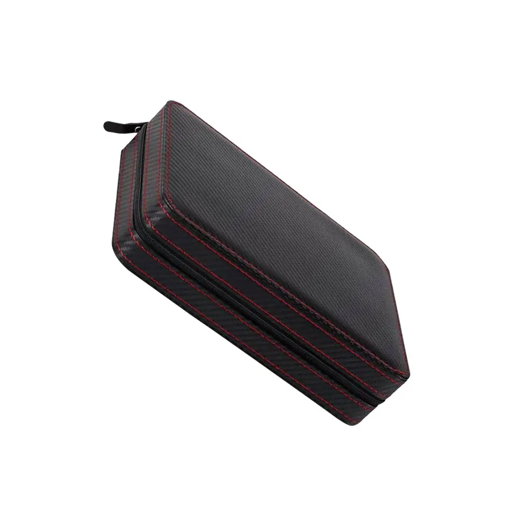 

Watch Storage Case 8 Slots Portable Watch Holder for Dustproof Display Bag Separated Compartments Red Black Color