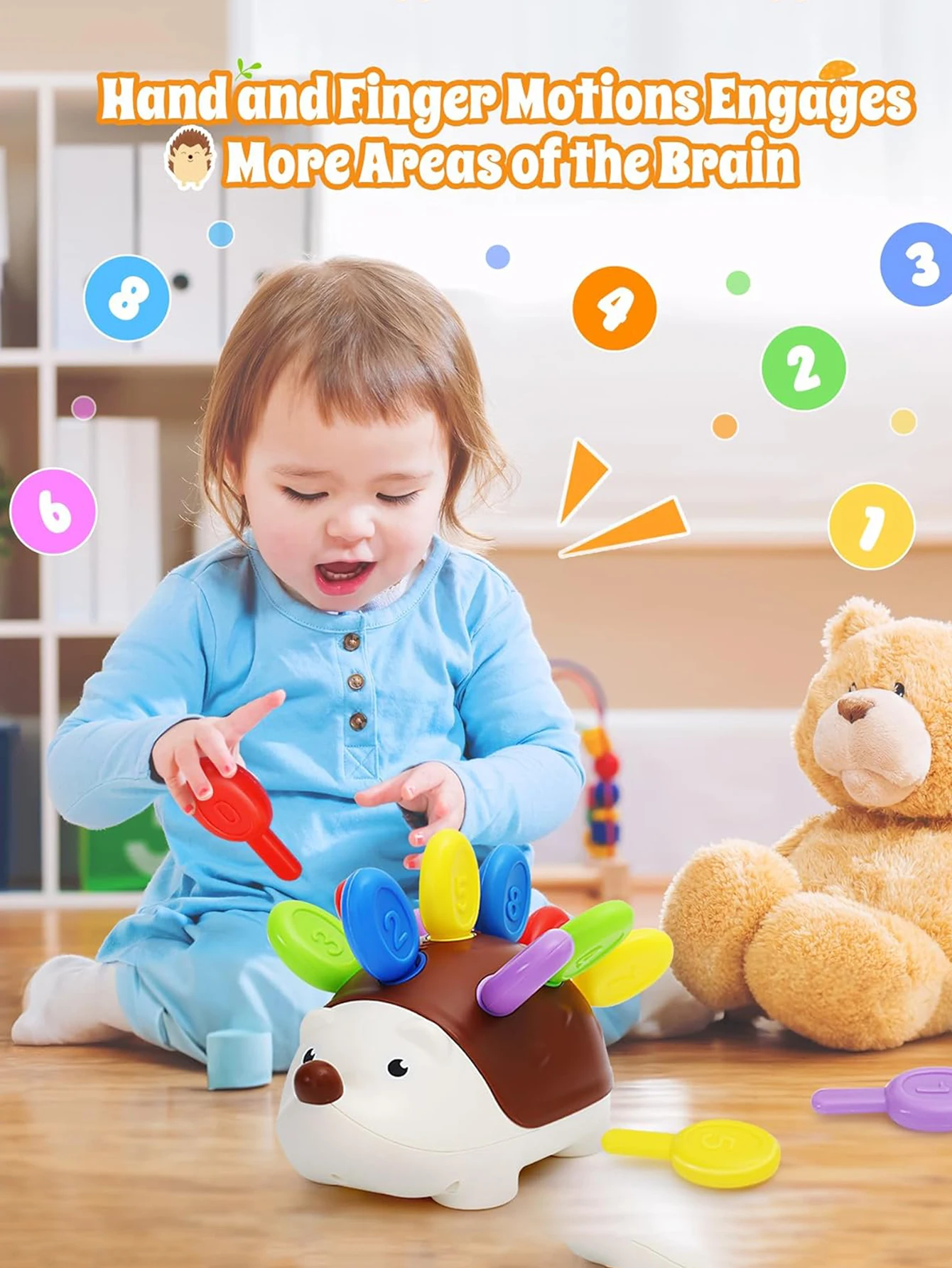 

Children's Early Education Training Puzzle Small Hedgehog Toy Intelligence Development Hand-Eye Exercise Baby Holiday Toy Gift