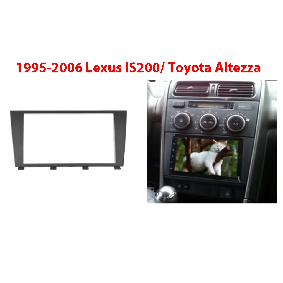 2 Din Car Radio Fascia for 1995-2006 Lexus IS200 IS300 Toyota Altezza Dashboard Panel Auto Stereo Plate Frame