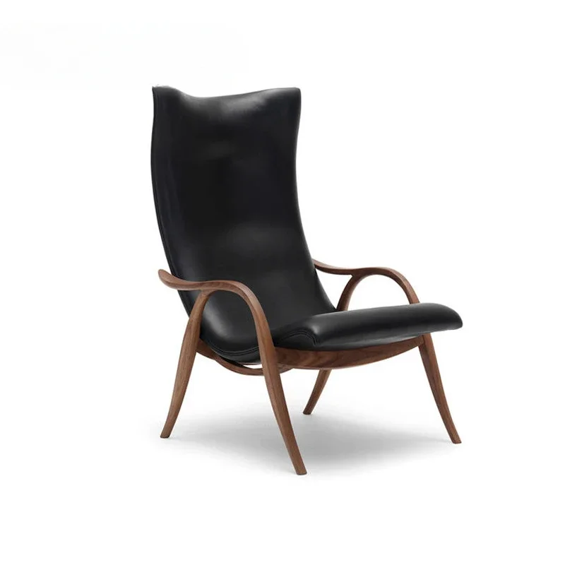 

Danish designer backrest sofa chair Nordic solid wood comfortable leisure personality living room exhibition hall special-shaped