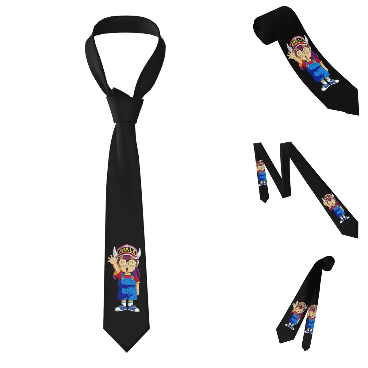 Arale Dr.Slump Necktie for Men Silk Polyester Slim Neck Ties Party Business Tie Casual Gravatas