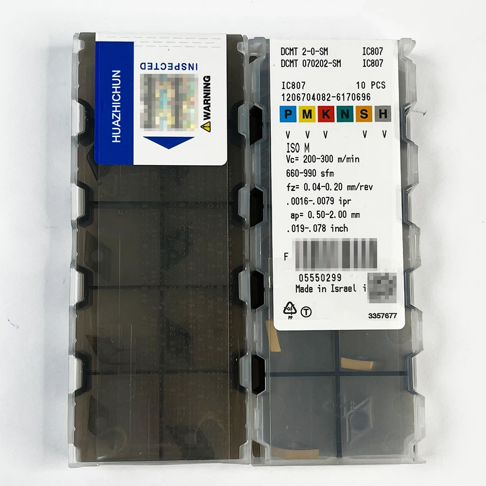 

HUAZHICHUN 10pcs DCMT 070202-SM IC807 carbide turning inserts have good cutting performance, suitable for steel