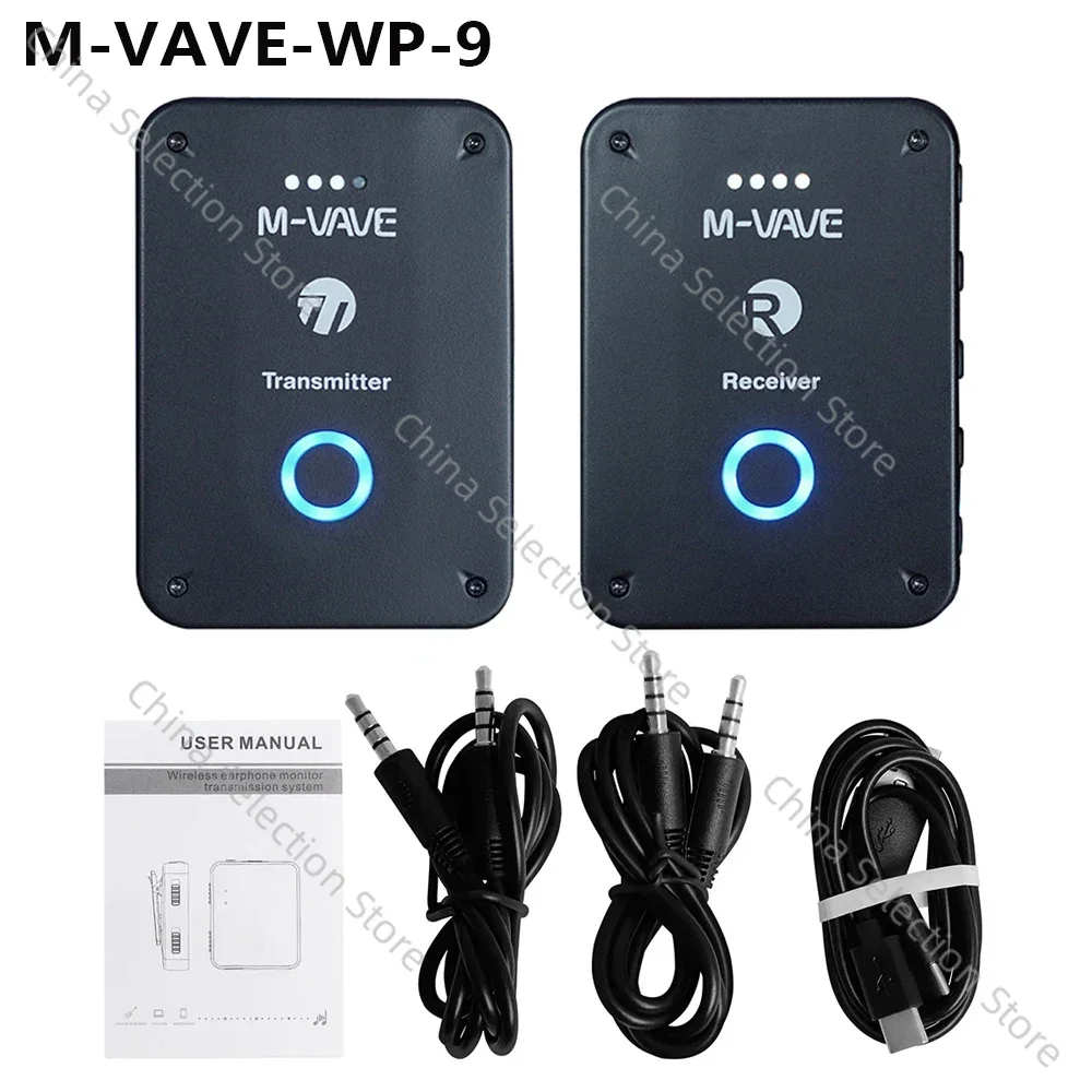 M vave WP-9 moniteur d'écouteurs sans fil 2.4GHz émetteur ISM récepteur prise en charge fonction d'enregistrement Mono stéréo Rechargeable