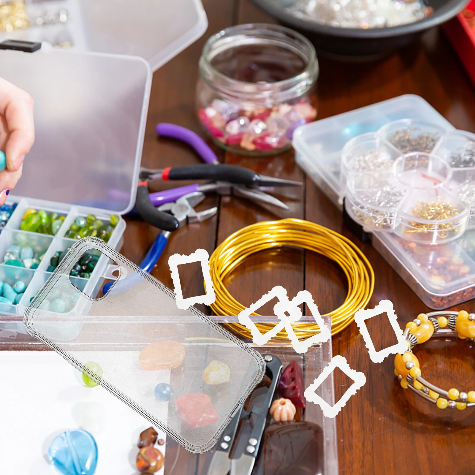 10Pcs Stylish Flatback Resin Photo Frame Charms DIY Craft Decor for Phone Case Keychain Scrapbooking Cellphone Ornament