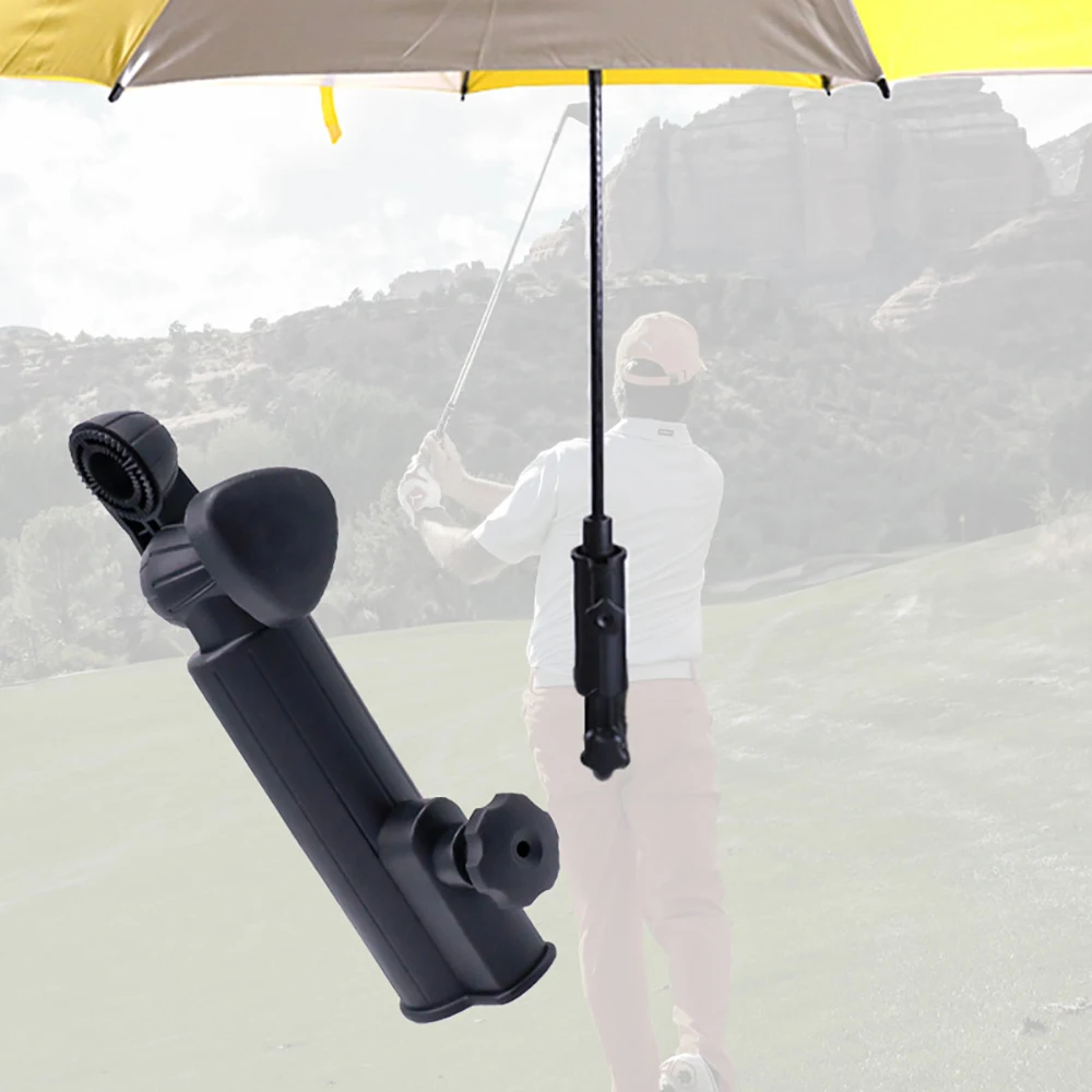 Black Universal Golf Umbrella Holder Adjustable Stand Clamp Trolley Umbrella Clip Accessory Mounting Bracket Stroller