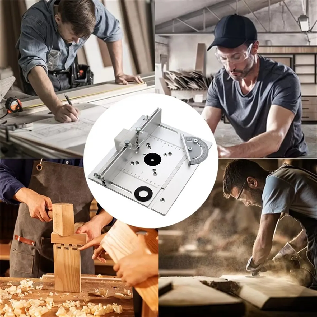 New Router Table Aluminium Insert Plate RouterTrimmer Woodworking Wood Router Table Insert Plate Tool Routers Bench Trimming