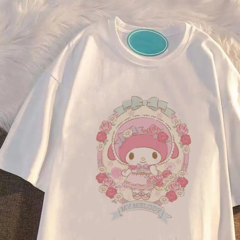 Pure Cotton Short-Sleeved T-Shirt My Melody Women's New Summer Loose Girl Top Sanrio Cute Sweet Salt Versatile Age Reducing Item