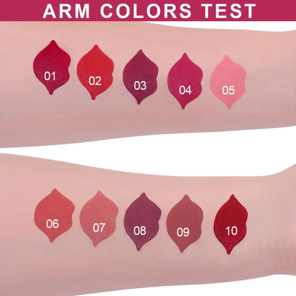 10 Color Lip Shape Matte Lipstick Waterproof Lasting Lasting Cosmetics Nude Lipsticks Wholesale Lip Woman Long Sexy Gloss V O6b3