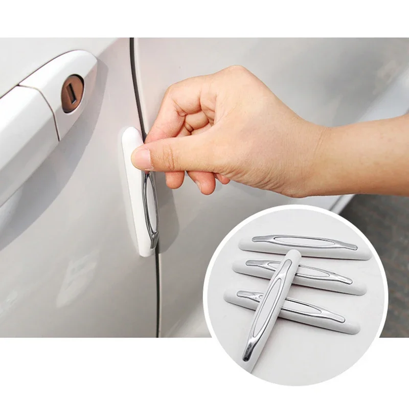 4 Pcs PVC Universal Car Side Door Anti-collision Scratch Strip Bumper Protector Sticker Automobile Decoration Accessories