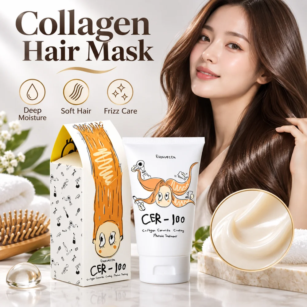 100g Collagen Hair Mask Pig Skin Collagen Soy Protein Deep Repair Dry Damaged Hair Anti Breakage Smoothing Conditioner