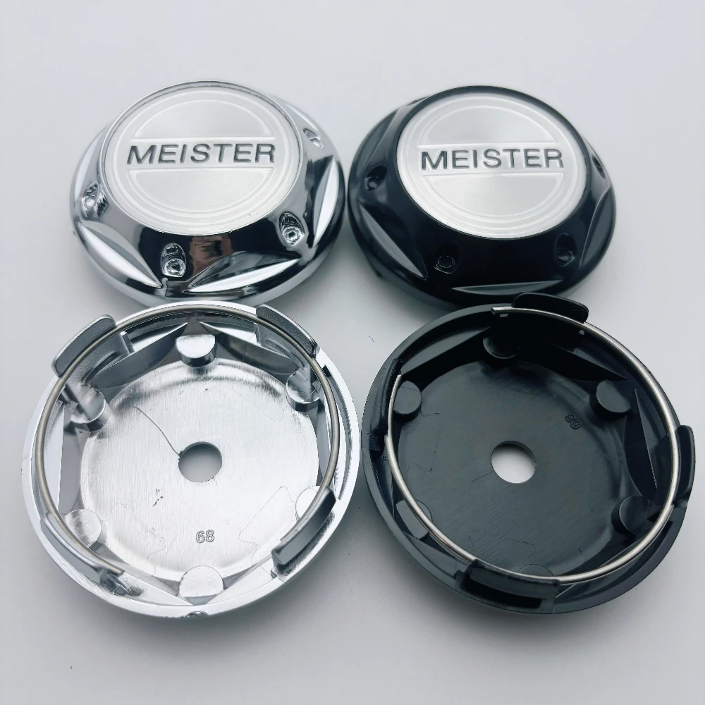 4pcs O.D 68MM / I.D 62MM MEISTER Car Wheel Hub Center Cap Wheel Hubcaps Rim Dust Cover  Logo Emblem Badge Car Accessories