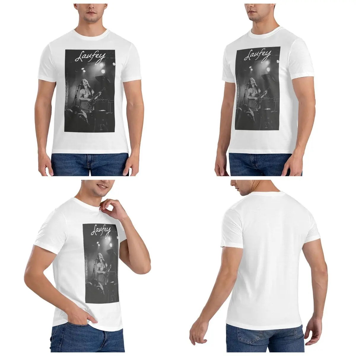 Laufey Poster Men T-Shirt Fashion Oversized T Shirts Men's Round Neck Cotton Tees Short Summer Male