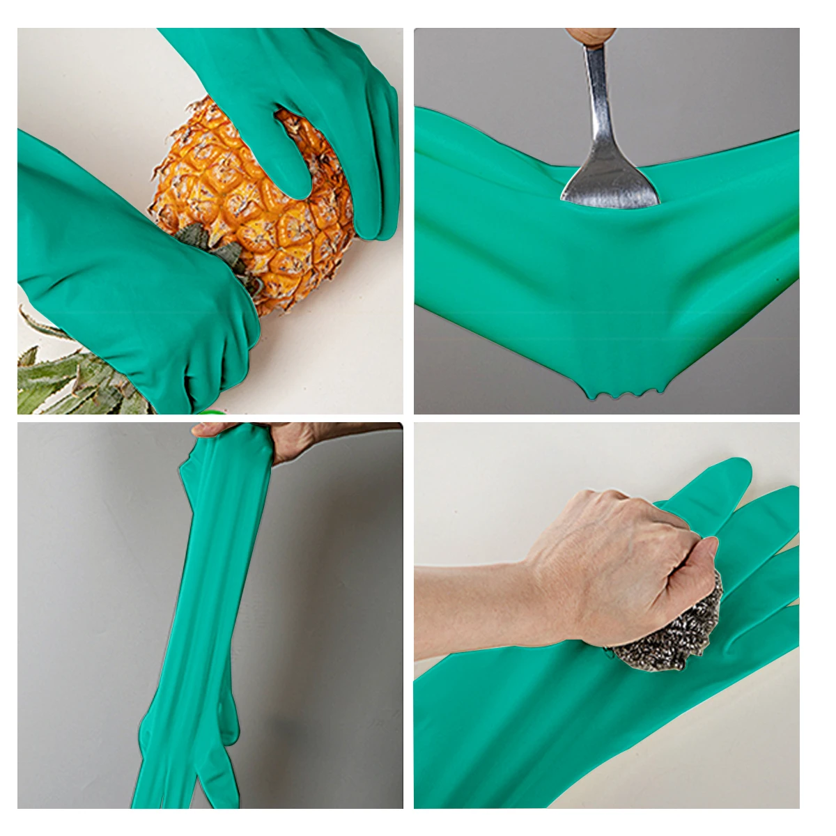 

Dishwashing Rubber Gloves Waterproof for Cleaning Oil Resistant Kitchen Housework