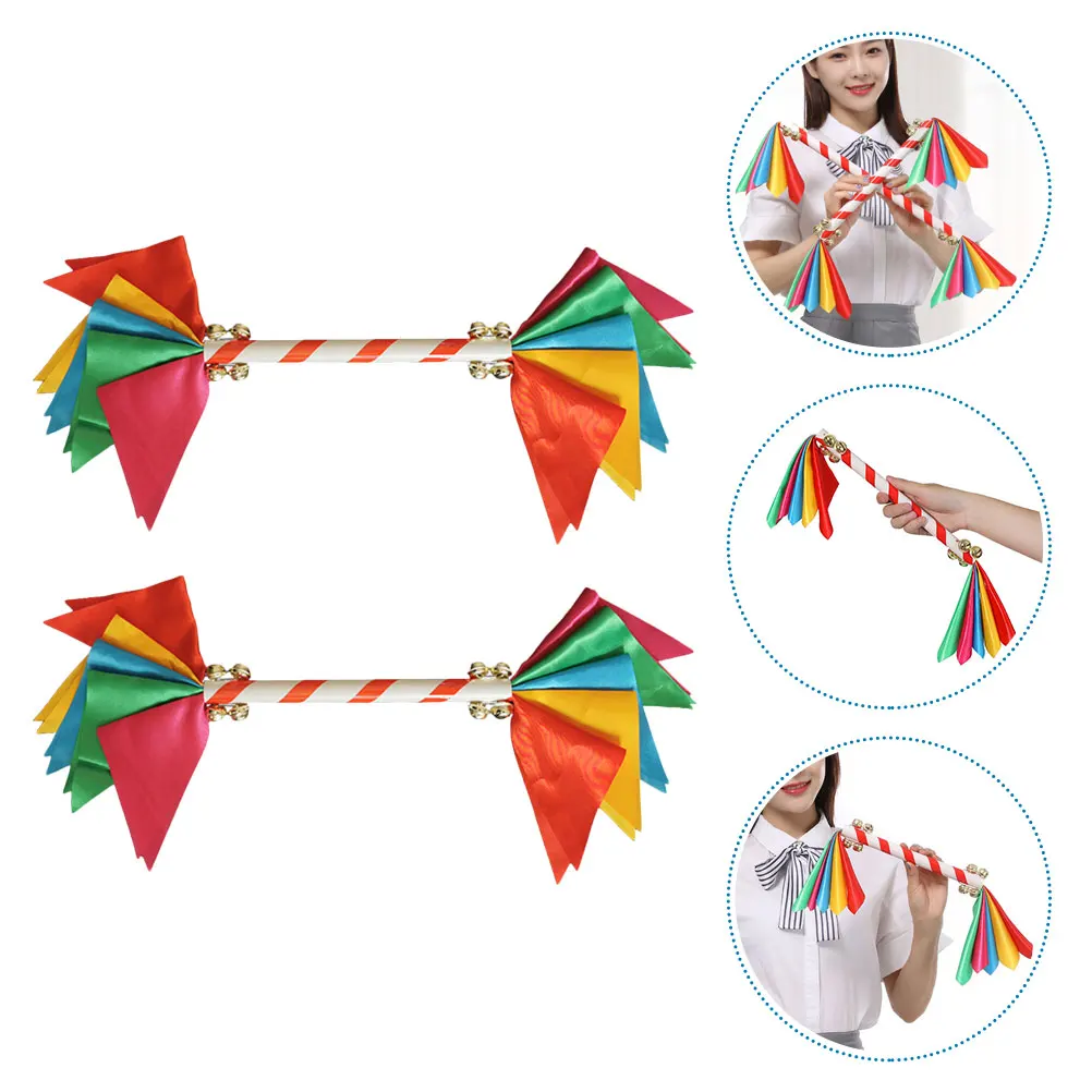 Campana per fiori Puntelli per cheerleader Anello liscio Manico portatile per eventi sportivi scolastici Partita di ballo Festival Sonaglio per bambini