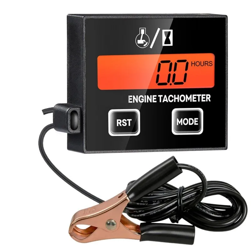 Clip Included Digital Tachometer Tach Gauge Reset Function For 2 Stroke 4 Stroke Engine For Cropper Lawn Mower