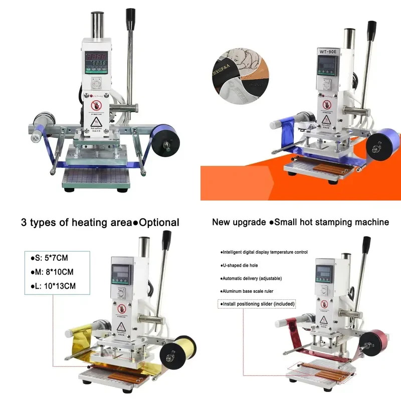 Mini Digital Hot Press Automatic Foil Custom DIY Logo Stamp Bronzing Machine for Leather Wood Paper