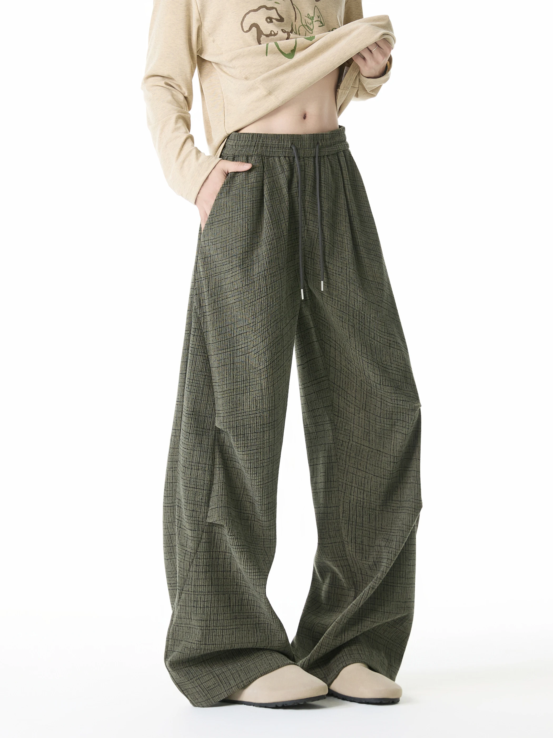 

Вельветовые брюки для спецодежды, мужские осенние прямые свободные модные брендовые брюки десантника, драпированные широкие спортивные штаны, новая модель