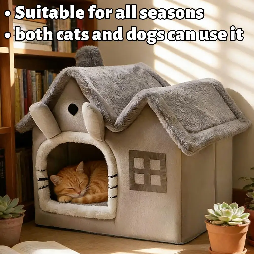 Faltbares Hundehaus, Hundehütte, Bettmatte für kleine und mittelgroße Hunde und Katzen, warmes Katzenbett für den Winter, Haustierprodukte, Korb, Welpenhöhle, Sofa. – Detail 2