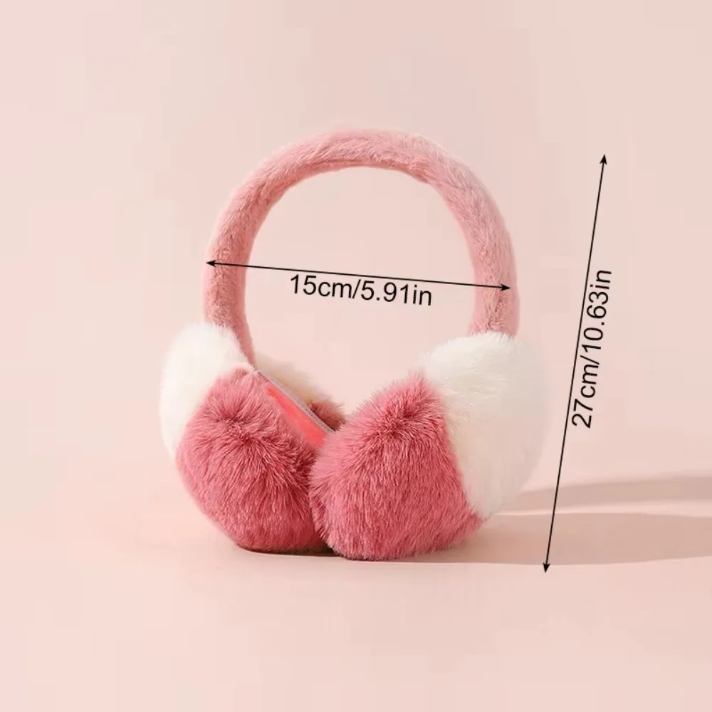 Cute Faux Fur Ear Muffs Candy Color Thicken Foldable Earflap Soft Plush Warmer Earmuffs Autumn Winter