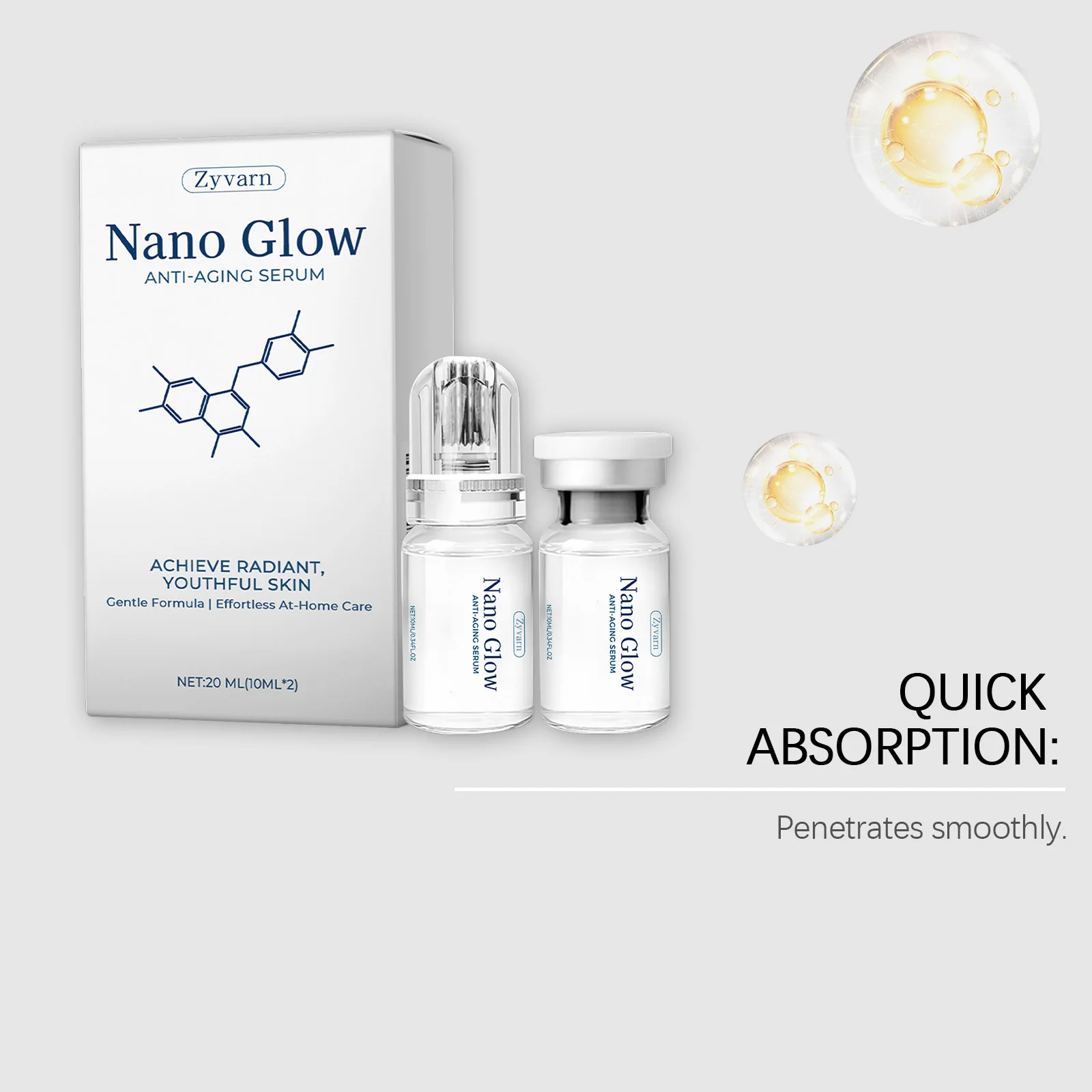 Anti-Aging Microneedle Roller Serum Pore Refining Resurfacing Hydrating Skincare Quick Absorption with Roller Head Essence view 5