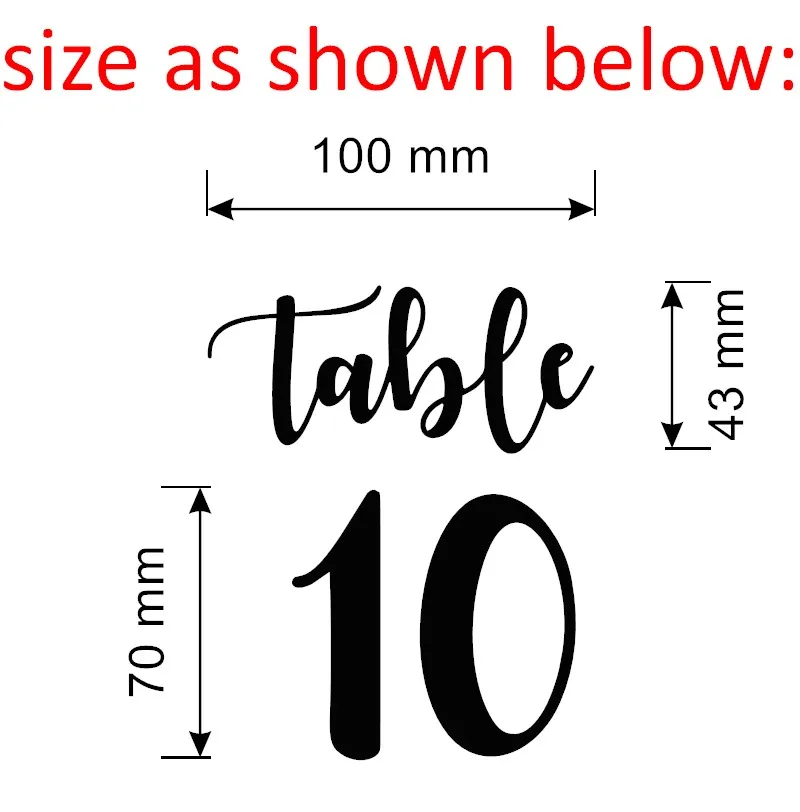 Wedding Table Number Stickers Decal Wedding Vinyl Decals, Numbers for Seating,for Wedding Glass & Bottle &Board