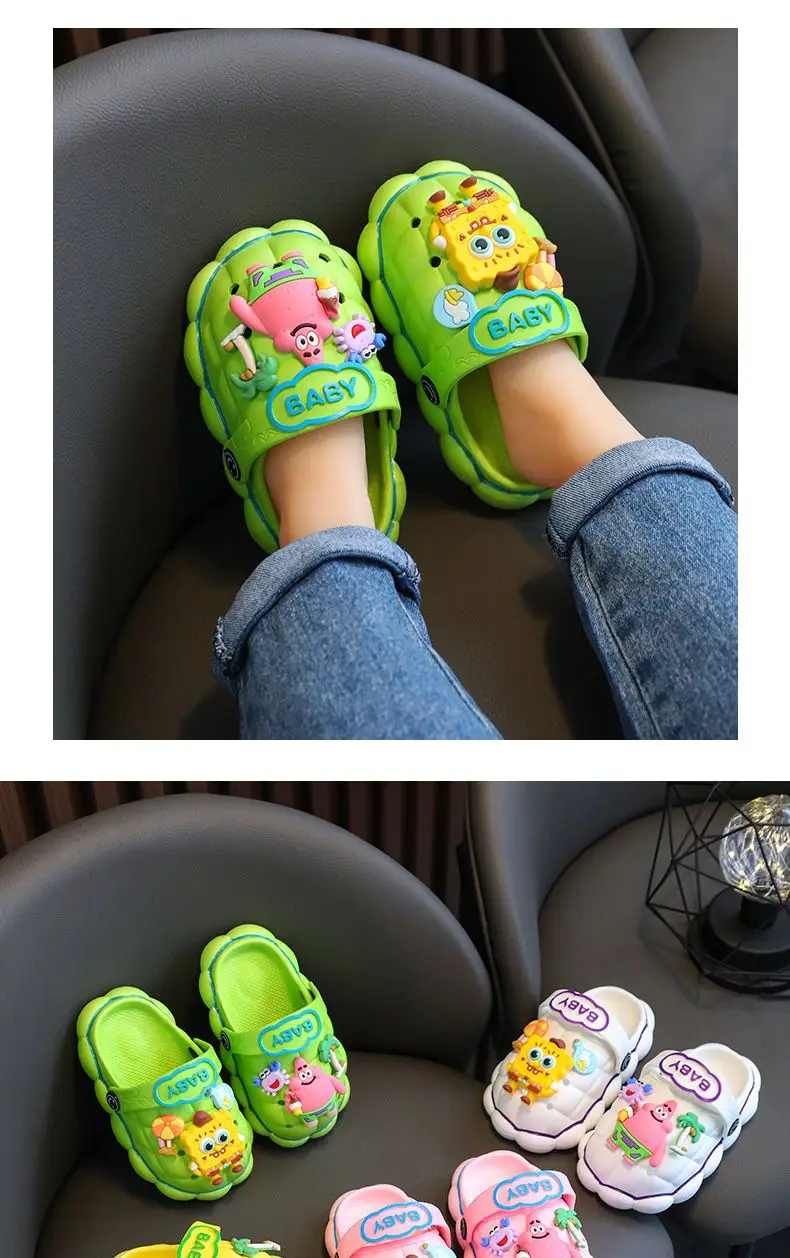 Sandalias Infantiles de Dibujos Animados de Bob Esponja y Patricio Estrella, Tipo Crocs, con Suela Suave Antideslizante, Versión para Padres e Hijos, Talla Adulto 2026