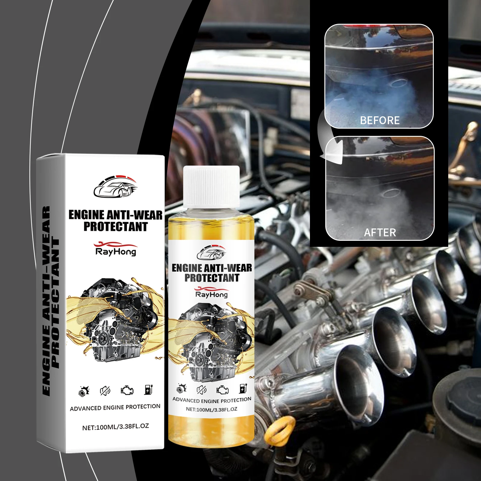 Engine Anti-Wear Protectant - Noise-Reducing, Anti-Vibration, Rust-Preventing and Durable for Automotive Engine Care