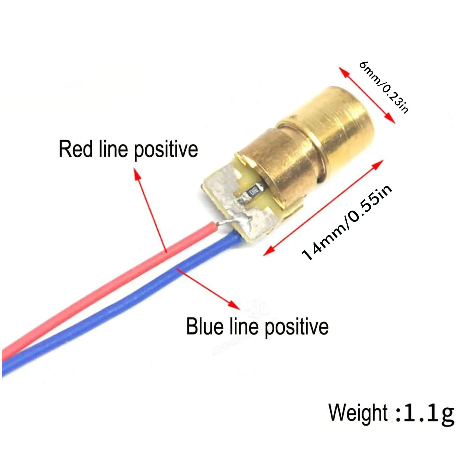 10pcs Laser Diodes 5mW 650nm Diodo Dot Laser Diod Circuit 3V/5V Copper Head Module Pointer Sight