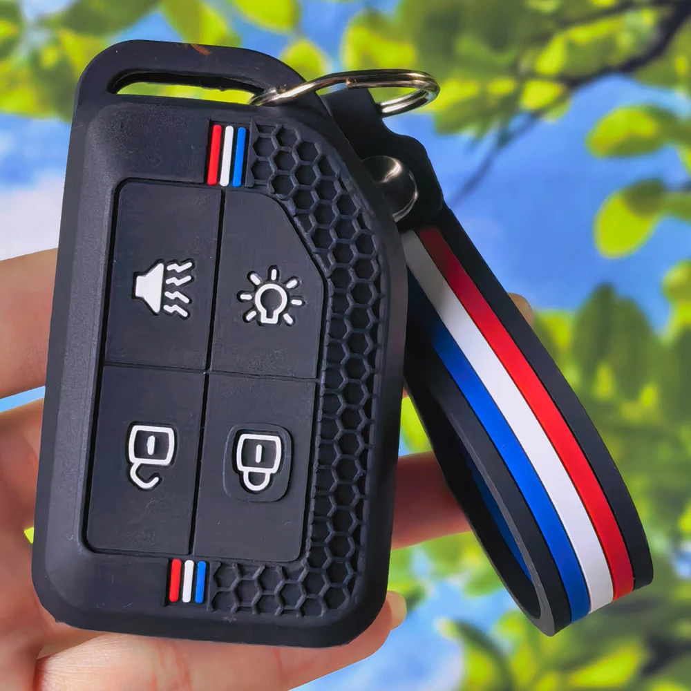 Silicone Protective Key Fob Cover with Keychain, Racing Stripe Truck Key Shell for Volvo New FM FH FH16 Tractor Van Heavy Truck