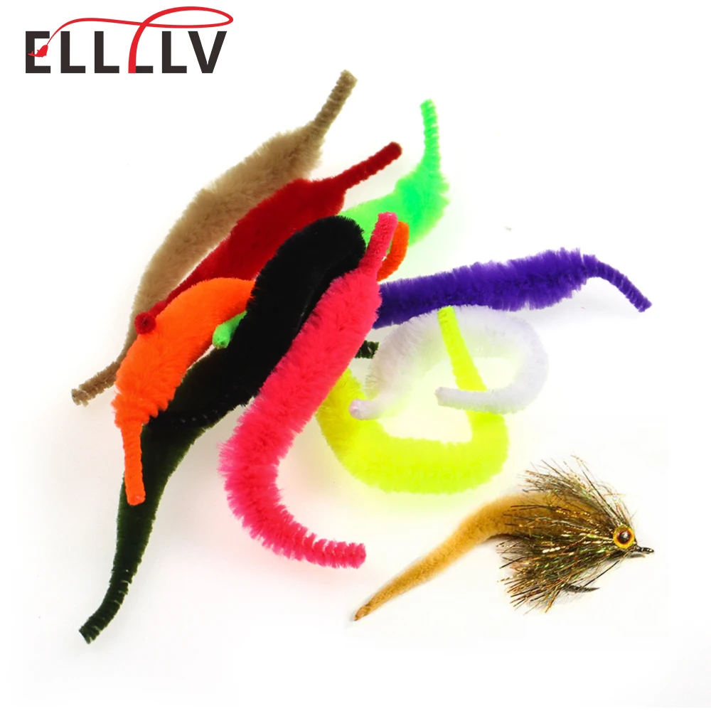 Ellllv 5PCS/Pack 3.5'' Size S Fishing Fly Tying Material Magnum's Dragon Tail for Pike Musky Strearmer Saltwater Flies Lure Bait