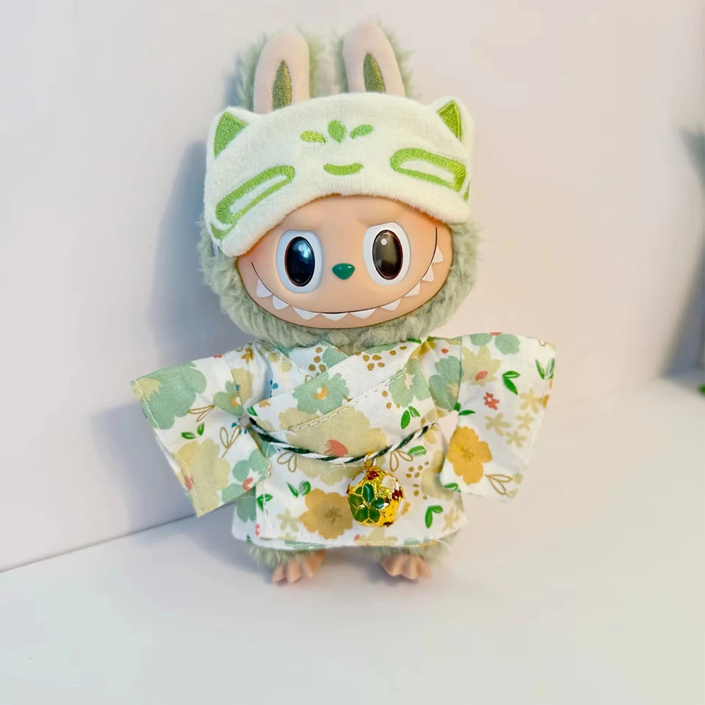 الصيف الطازجة نمط اليابان كيمونو مجموعة ل Labubu دمية صغيرة لطيف ضوء اللون الملابس إكسسوارات دمي