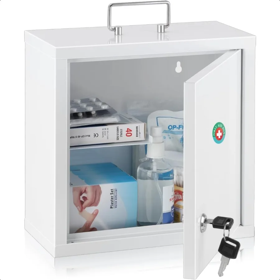 

KYODOLED Locking Medicine Cabinet Medical Cabinet 10 4.7 10 Inch White
