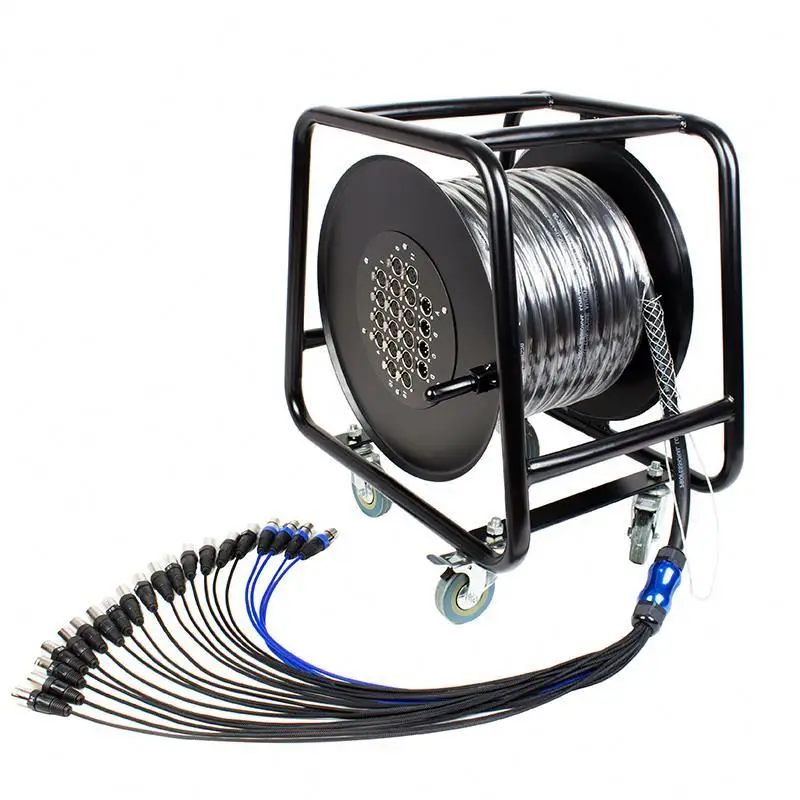 SND247 Professional 12-40CH Female to Male XLR Stage Snake Cable with Heavy Duty Steel Drum