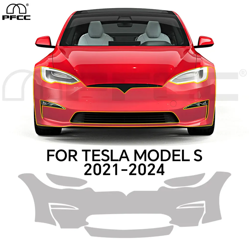 

Clear Matte TPU Paint Protection Film For Tesla Model S 2021-2024 Pre-cut PPF Car Anti-Scratch Resistant Invisible Repairable