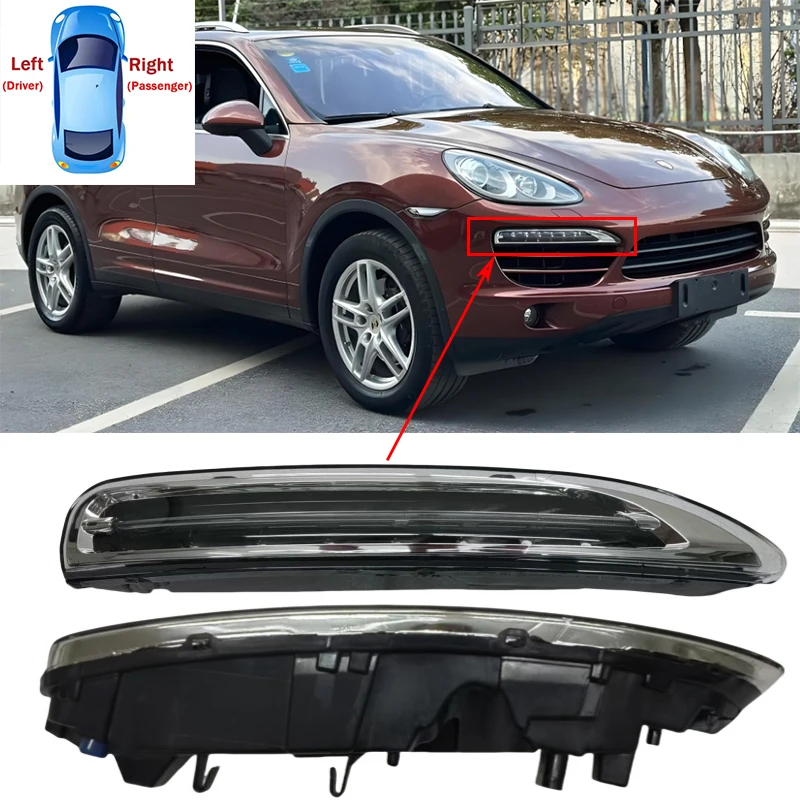 

For Porsche Cayenne 2011-2014 LED Front Bumper Daytime Running Light DRL Driving Lamp Car Accessories 95863118100 95863118200