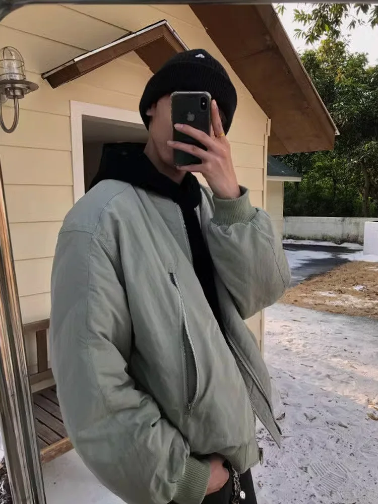 

Cleanfit American Pilot Jaet Men's Autumn Winter Thiened Bomber ort Version Cotton Baseball orm Cotton Coat