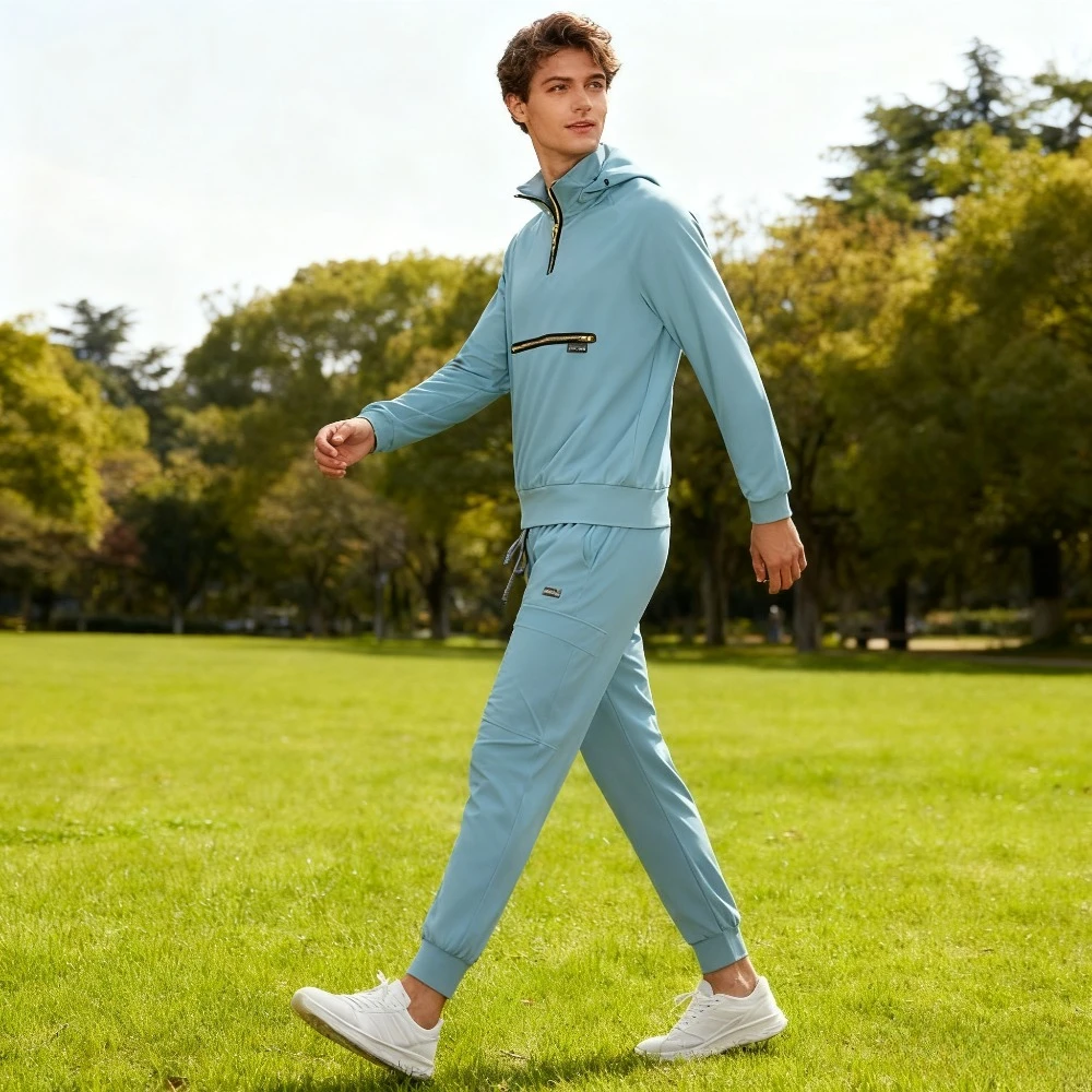 ชุดสครับแขนยาวสำหรับฤดูใบไม้ร่วงสำหรับผู้ชายและผู้หญิง - ชุดยูนิฟอร์มคอปกแบบมีรอยบาก ยืดหยุ่น สวมใส่สบาย