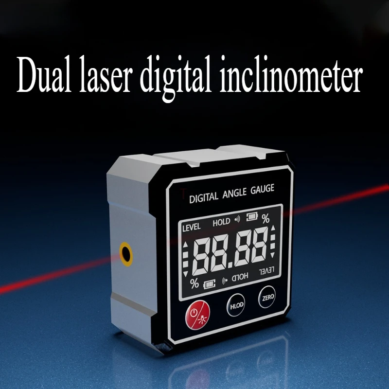 

Магнитный цифровой инклинометр с 360° ° Измерительный лазерный прецизионный электронный уровень Crosshair для строительства и деревообработки