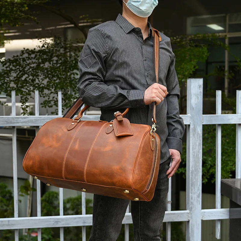 

Luggage Business Travel Tote Large Capacity Exercise Outdoor Leisure Travel Tote Handbag Leather Bags Bolso De Viaje MHLXB