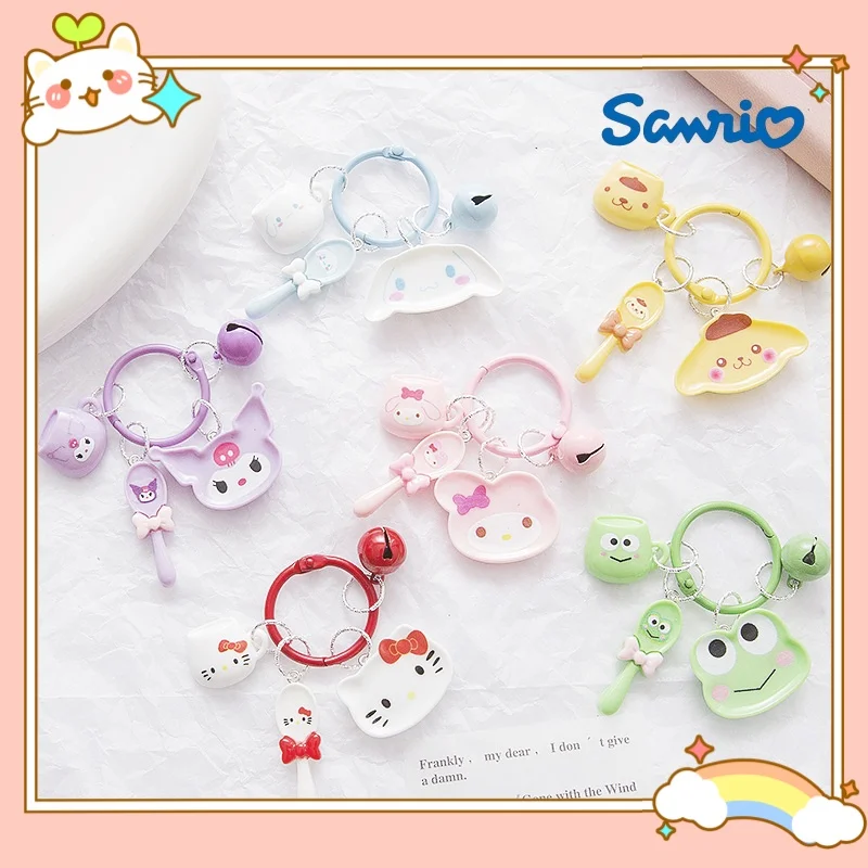 Sanrio Hello Kittykeychain、アクションアニメフィギュア、mycompale、kromi、cinnoroll、かわいい漫画、車のバックパックの装飾品、ギフト