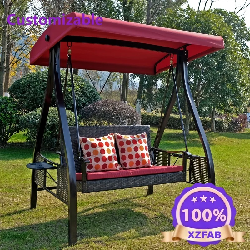 Factory Direct 2026 Swing Rocking Chair Courtyard Villa Garden Balcony Outdoor Wrought Iron Adult Household Rattan Cradle Hangin
