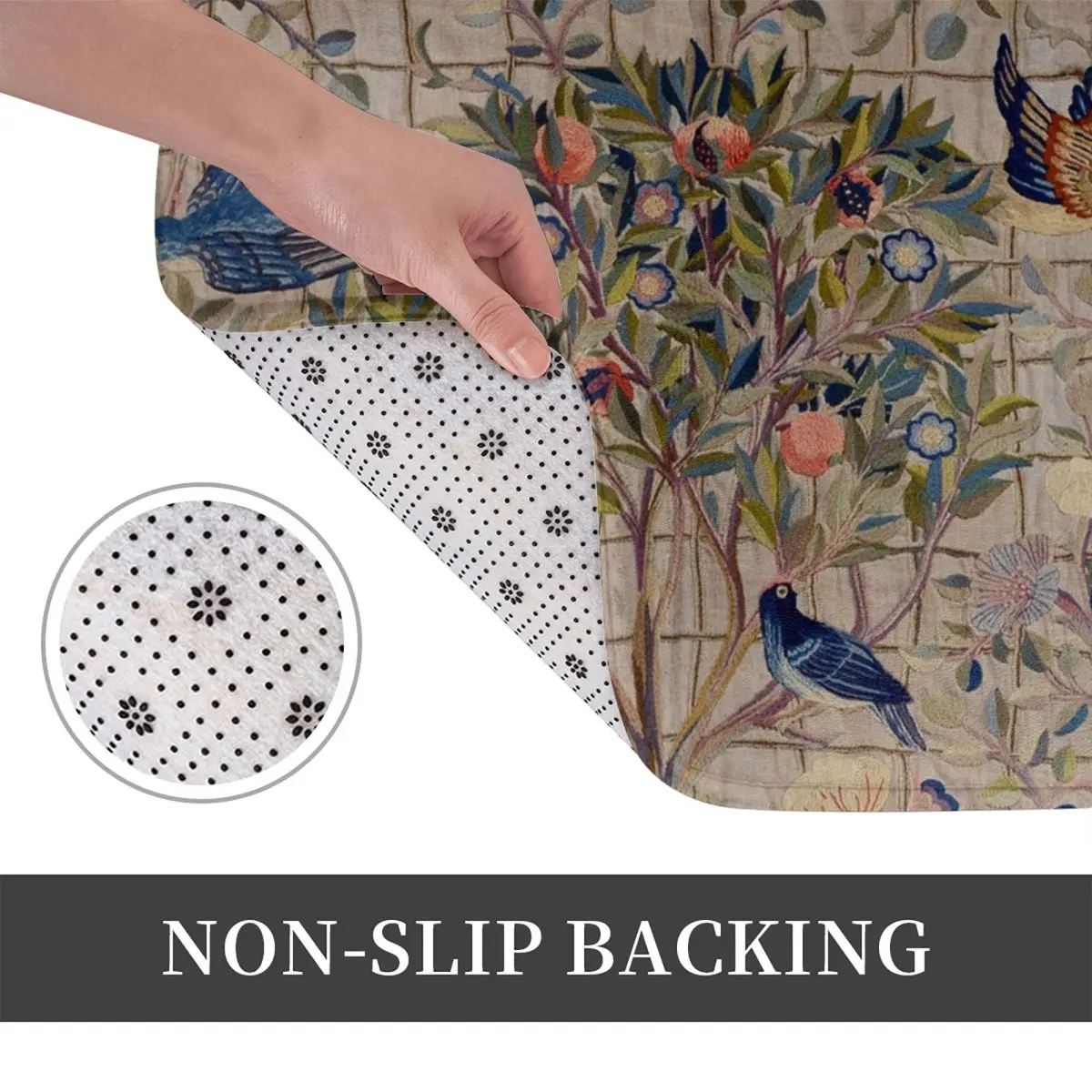 William Morris Kelmscott Trellis Embroidery Anti-slip Doormat Floor Mat Durable Carpet Rug for Home Living room Footpad Mats image 3