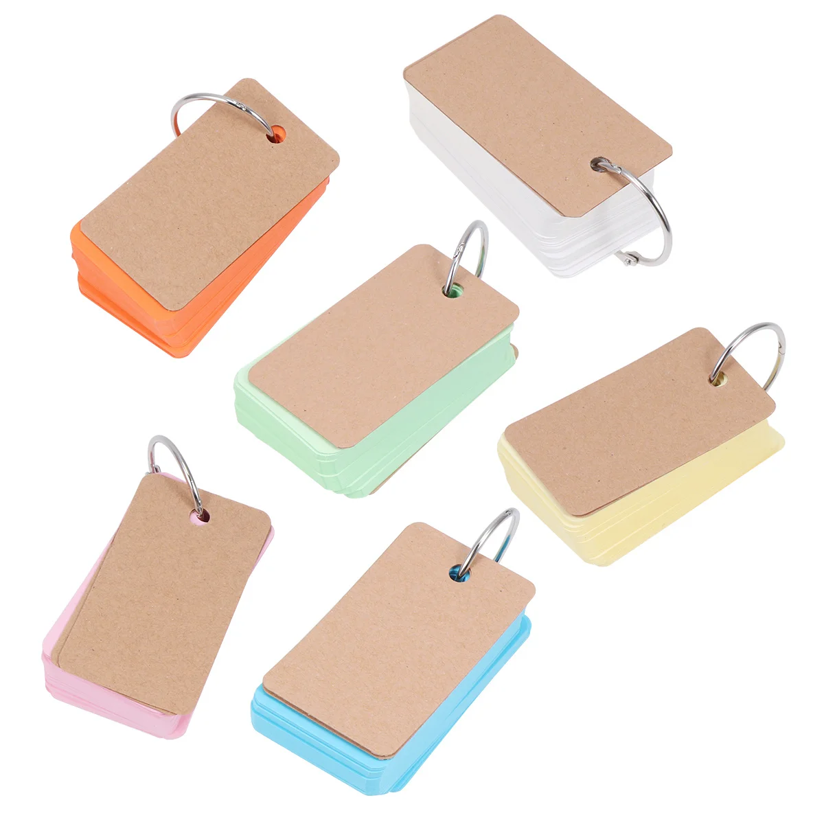 6 قطعة دفاتر الملاحظات الدائرية المحمولة بطاقات فلاش فارغة للدراسة ملاحظات لتقوم بها بنفسك ورق الذاكرة الموثق منصات الصفر اللوازم المدرسية